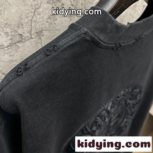 CHROME HEARTS クロムハーツ ホワイト 半袖Tシャツ 胸元エンボスロゴ クルーネック 爽麗 ゆったり 人気 トップス-11