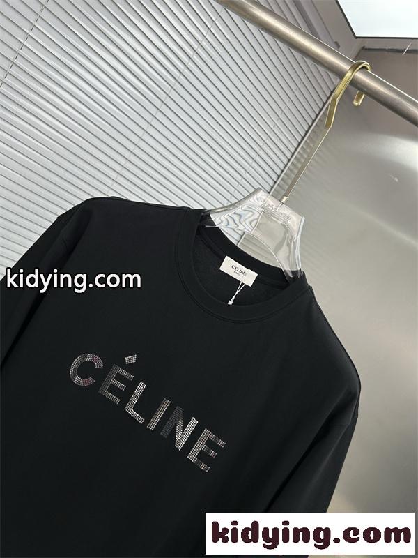 話題 ブラック ロゴデザイン ミニマル 快適 CELINE セリーヌ コピー 長袖Tシャツ-5