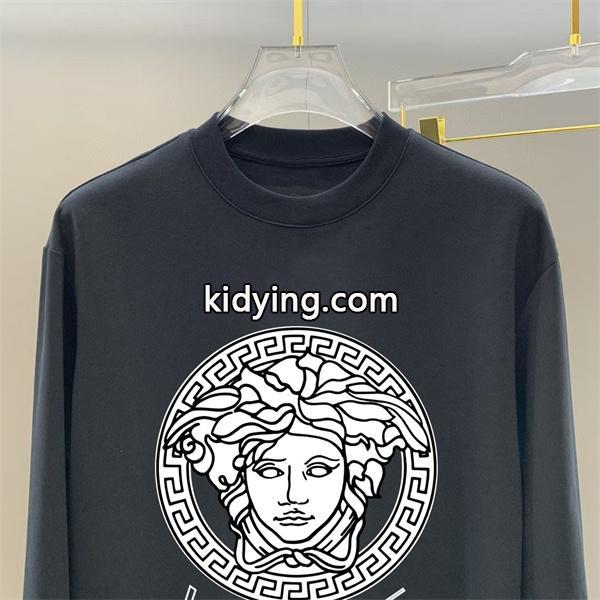 長袖Tシャツ ヴェルサーチ VERSACE コピー2025秋冬トレンド 話題 ブラック × ホワイト メデューサ柄-2