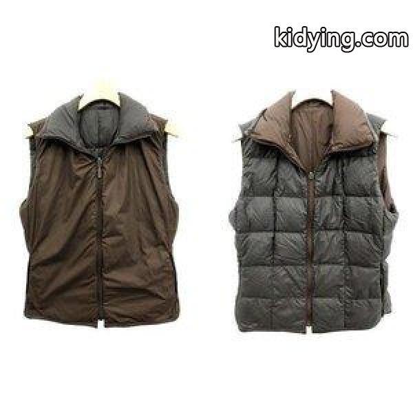 モンクレール MONCLER ダウンベスト リバーシブル 茶タグ 1 茶 グレー /YM ●D レディース【中古】【ベクトル 古着】 :081-301807180030:ブランド古着販売のベクトル - 通販ショッピング-0