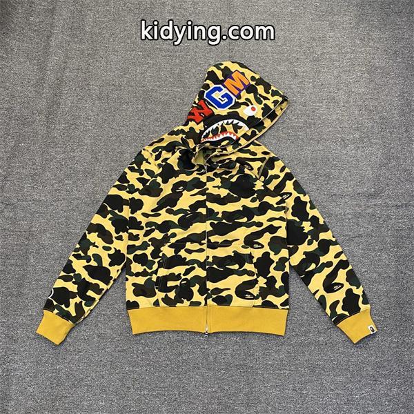 BAPE スーパーコピー 秋冬ストリートトレンド 定番 カモフラージュ シャーク 連帽 ジップアップ ベイプ-3