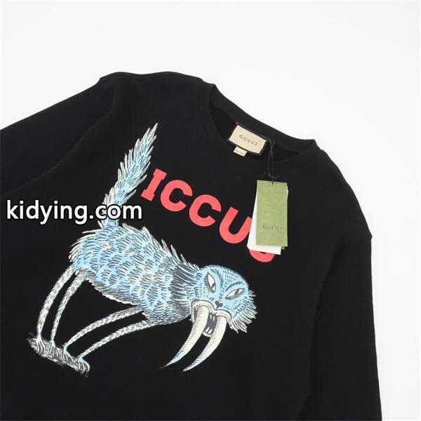 GUCCI コピー 注目の ICCUG アニマルグラフィック スウェット トレーナー ブラック トレンド グッチ-1