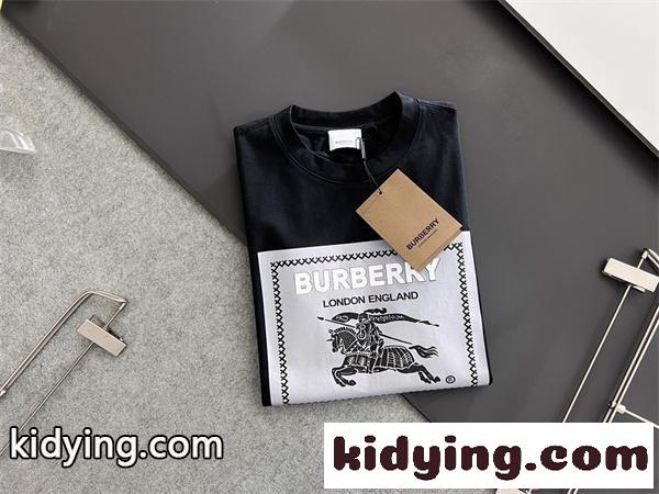 売上好調 ブラック BURBERRY バーバリー コピー クラシック プリント モード カジュアル 半袖Tシャツ-3