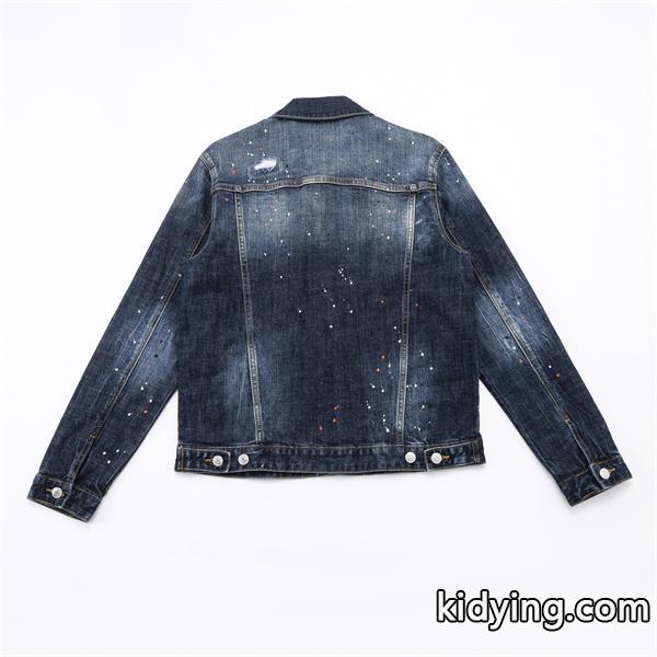 Dsquared2 激安 デニムジャケット メンズ Gジャン ヴィンテージ加工 スプラッシュペイント カジュアル アウター-1