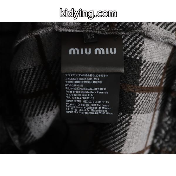 チェック柄 MIUMIU ミュウミュウ コピー ジャケット 防寒 カジュアル トレンド-7