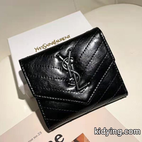 Saint Laurent サンローランコピー 折りたたみ財布 程よい高級感のある 女性らしく大人っぽい小物 2色展開-0