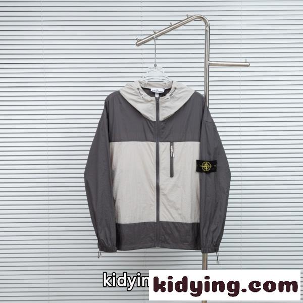 STONE ISLAND コピー ストーンアイランド 配色フーデッドジャケット 軽量ウィンドブレーカー 撥水デザイン アウトドア人気モデル 2026新作-0