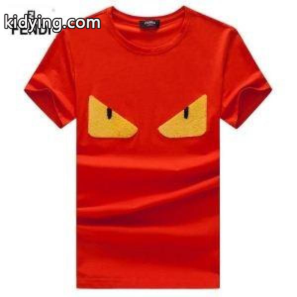 新作入荷セール相性抜群定番ロゴプリントｔシャツ半袖メンズ夏服黒白赤色グレーFENDIフェンディ t シャツ コピー-2