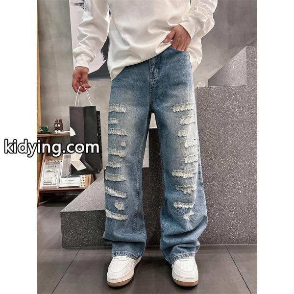 限定モデル グレー ダメージデザイン Chrome Hearts クロムハーツ スーパーコピー デニムパンツ-1