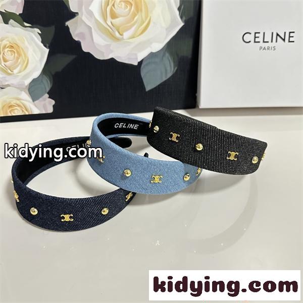 高感度推薦 ネイビー CELINE セリーヌ コピー デニムテイスト モード レディース ヘアバンド-8
