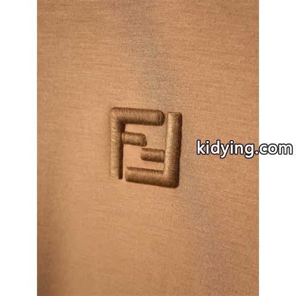 FENDI フェンディ コピー パーカー メンズ キャメル フード付き 長袖 秋冬対応-4