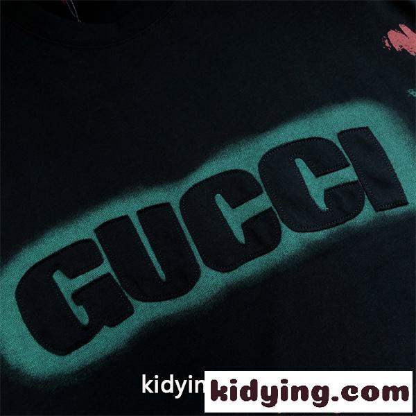 今季売れ筋 GUCCI グッチ コピー 半袖Tシャツ プリント ワイドシルエット 通気生地-5