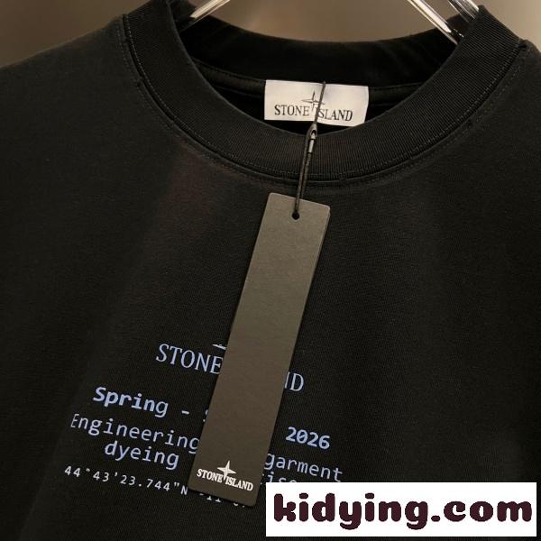 STONE ISLAND コピー ストーンアイランド バックコンパスグラフィックTシャツ ヴィンテージプリント 半袖カットソー 2026新作 人気モデル-8
