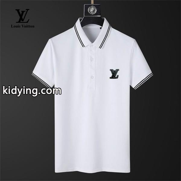 主役級アイテムヴィトンｔシャツメンズLOUIS VUITTONスーパーコピーポロシャツ半袖メンズ三つ色可選択-0