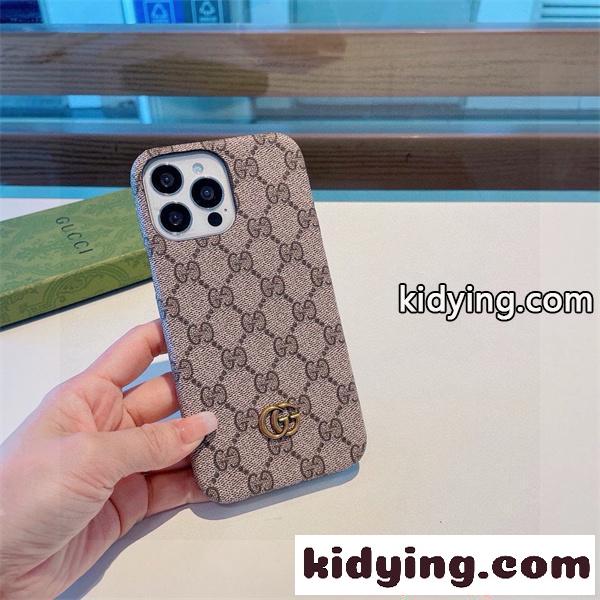 IPHONE17グッチ激安クラシックGGパターンベージュ上品デザイン高級質感耐久保護レンズガードスマホケース-3