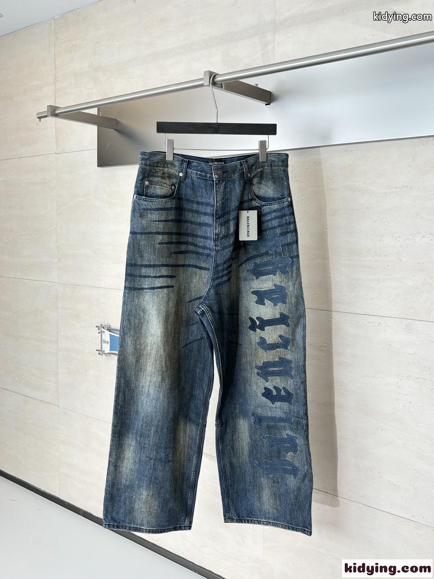 2026トレンド新作バレンシアガジーンズコピーBalenciagaユニセックスストリートファッションデニム-1