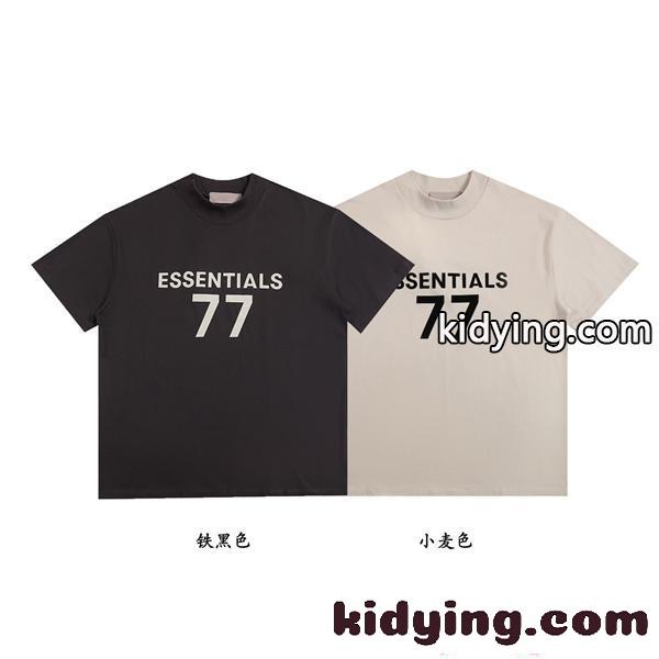 半袖Tシャツ 数字プリント ESSENTIALS カップルコーデ対応 ビッグサイズ ストリート エッセンシャルズ コピー-0