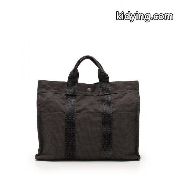 エルメス HERMES エールラインMM トートバッグ ナイロンキャンバス ダークグレー レディース 通販-0