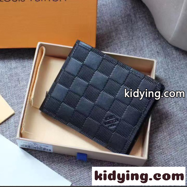 Louis Vuitton コピー ルイヴィトン 二つ折り財布 ダミエレザー ブラック コンパクトウォレット カード収納 メンズ財布 高級感 ミニ財布 薄型デザイン-6