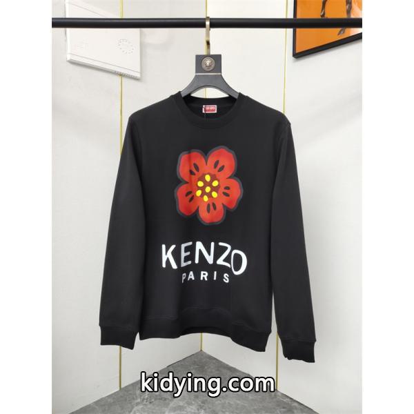 Kenzo ケンゾー 激安 フラワーロゴ スウェット トレーナー ブラック 2025年秋冬 新作-0