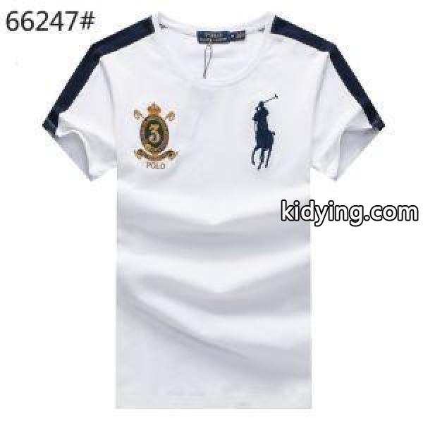 2018シーズン限定お買い得！POLO RALPH LAURENポロ ラルフローレンＴシャツコピー刺繍ワッペン付きビジネス用メンズクルーネック半袖トップス-0