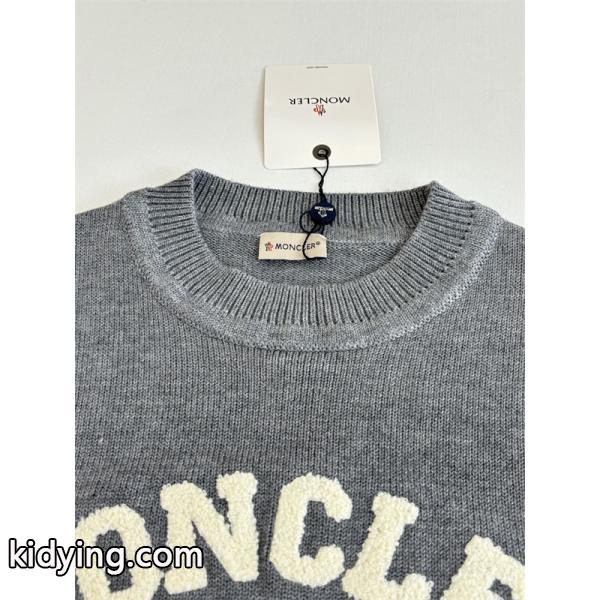 ロゴレタリング ネイビー / グレー モンクレール 2025秋冬 MONCLER コピーセーター ユニセックス クラシック-4