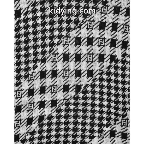 FENDI フェンディ コピー ニット メンズ チェック調 ブラック クラシック 長袖-4