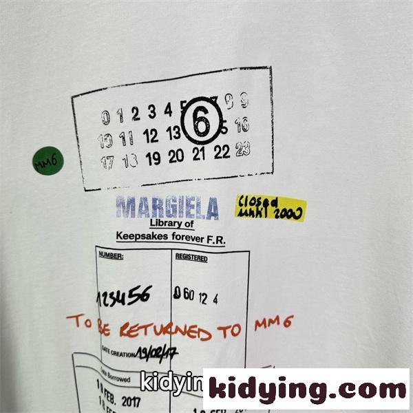 Maison Margiela メゾン マルジェラ コピー Tシャツ 半袖 プリントT クルーネック ホワイト カジュアル-5