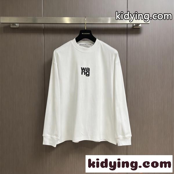 長袖Tシャツ Alexander wang ミニロゴ アレキサンダーワン コピー クリーンスタイル ゆったりシルエット 春秋-0