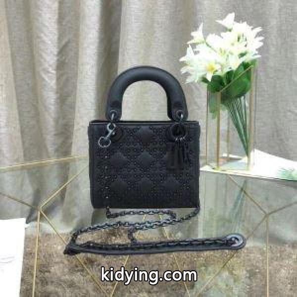 大人気の定番モデル DIOR ディオール MINI LADY DIOR ULTRA BLACK BAG レディース トートバッグ スーパーコピー ブラック-0