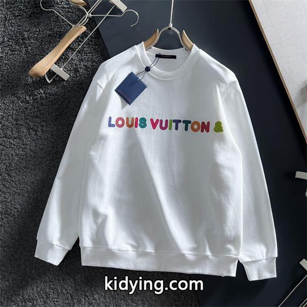LOUIS VUITTON コピー スウェット カラフル シンプル ホワイト メンズ パーカー ルイヴィトン-0