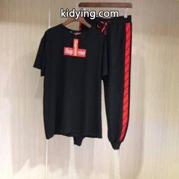 2018最新コレクションスーパーコピーSupremeスポーツTシャツ&ロングパンツセットアップシュプリーム上下セット-0