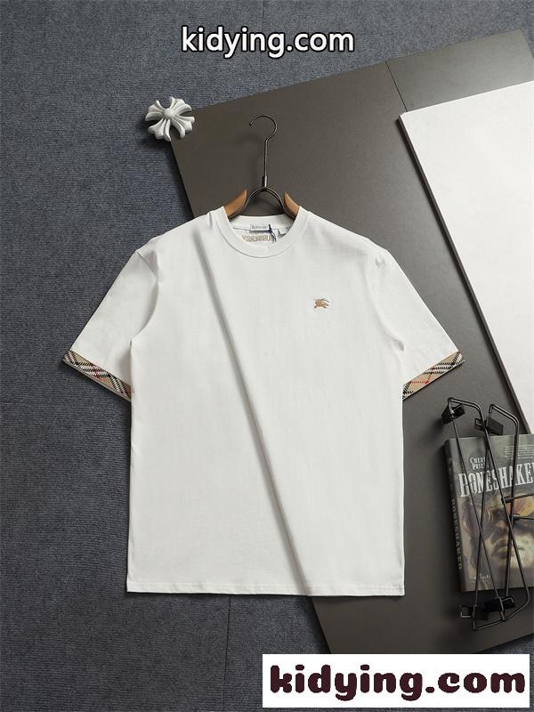 アーバンTシャツ チェックディテール入り ワンポイントデザイン BURBERRY バーバリー コピー Tシャツ 都会的ベーシック-1