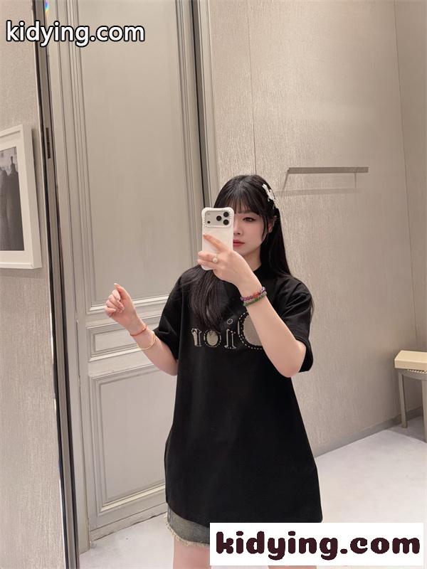 DIOR 激安 2026 夏 ブラック メンズ レディース 半袖Tシャツ ロゴプリント シンプル モード ディオール-1
