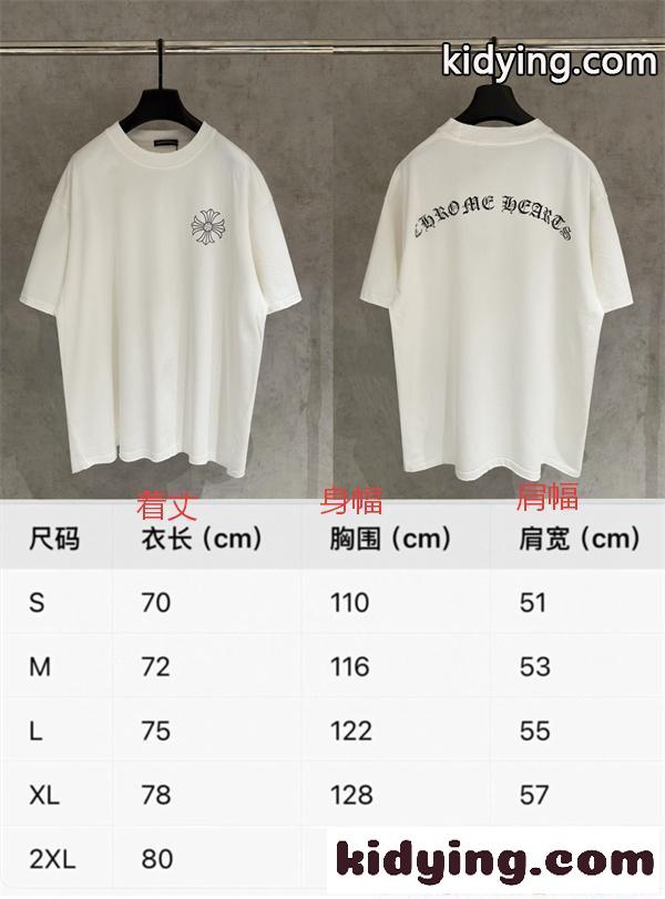Tシャツ 半袖 ポイント ビッグシルエット ブラック シンプル CHROME HEARTS クロムハーツ コピー-8