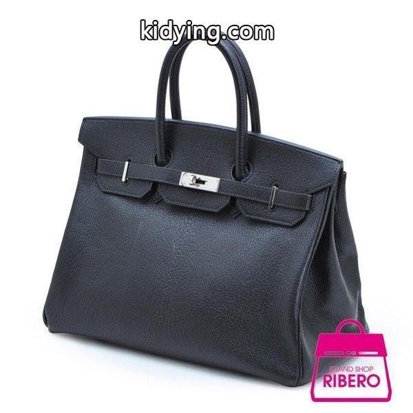 エルメス バーキン35 シェーブル ブラック×シルバー金具 □F刻印 程度A USED HERMES :120718015:RIBERO - 通販ショッピング-0