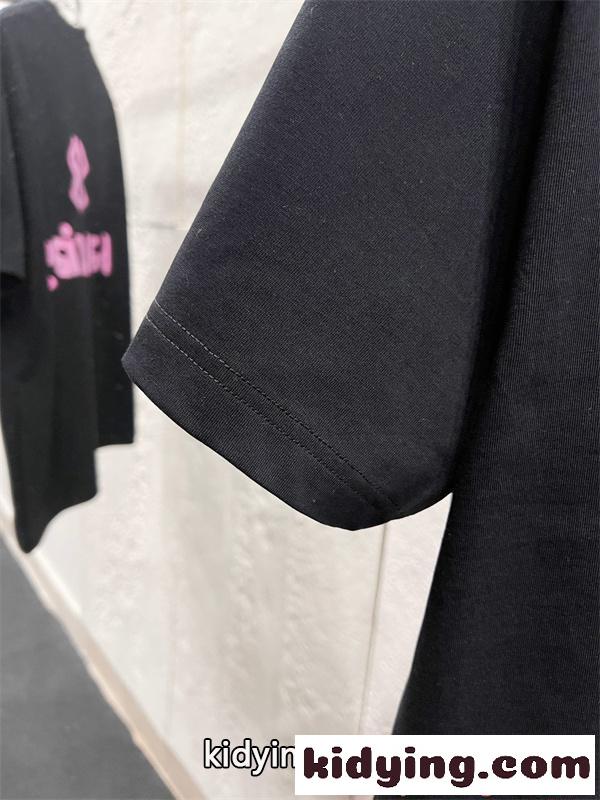 ブラック 半袖Tシャツ バレンシアガ コピー ピンク バックプリント ストリート Balenciaga 映えデザイン-5