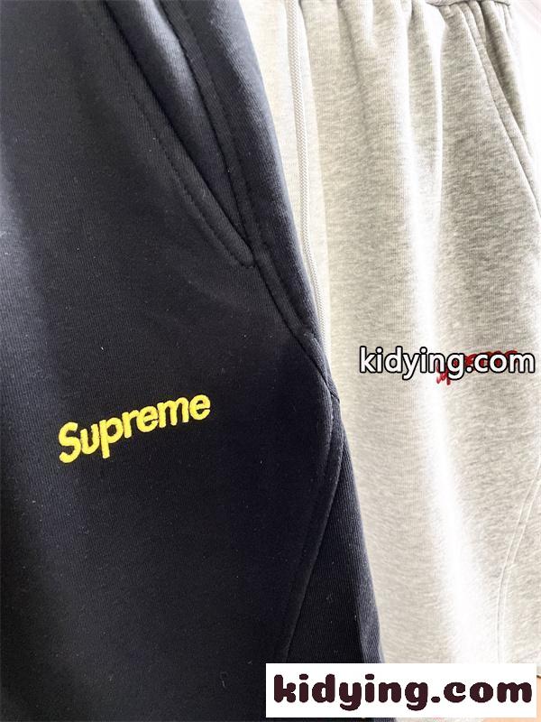 刺繍 シュプリーム コピー ハーフパンツ ウエストゴム ドローストリング ブラック グレー 夏 カジュアル Supreme メンズ-4