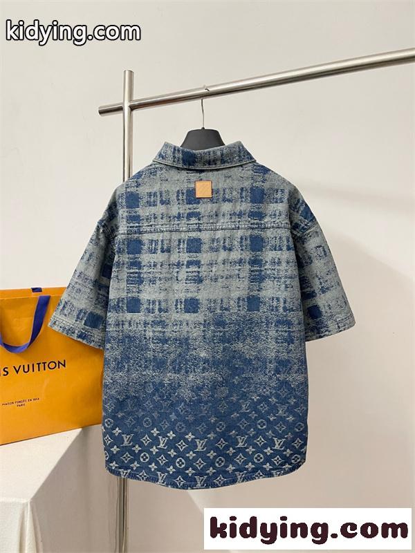 2026大人気ルイビトンコピーLOUIS VUITTON☆☆1AJC88デニム ショートスリーブシャツ-1