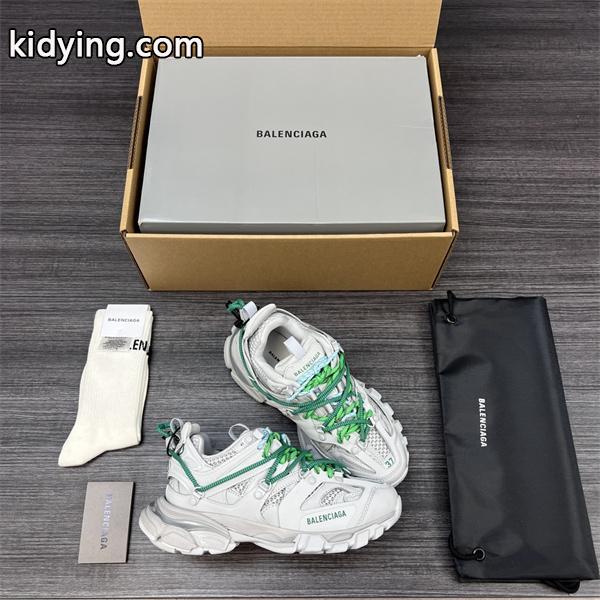 BALENCIAGA 激安 Track Trail 3.0 メンズ ローカット スニーカー アウトドア系 トレイルデザイン レースアップ 厚底 ホワイト×グリーン-2