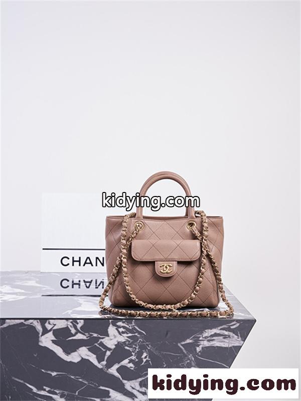 ベージュピンク ハンドバッグ CHANEL マトラッセ調 シャネル コピー ココマーク金具 チェーンショルダー 2WAYバッグ-3