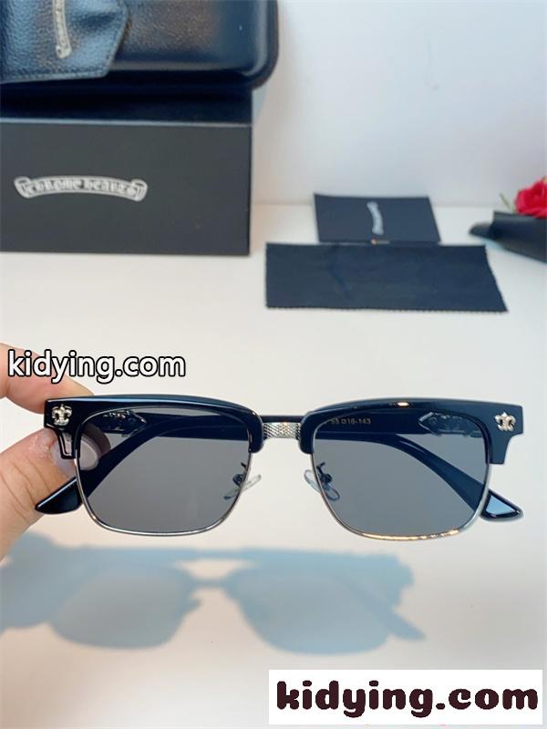 Chrome Hearts サングラス ハーフリム クロムハーツ コピー メタルフレーム スクエア ストリート 高級感 メンズ レディース UVカット-4