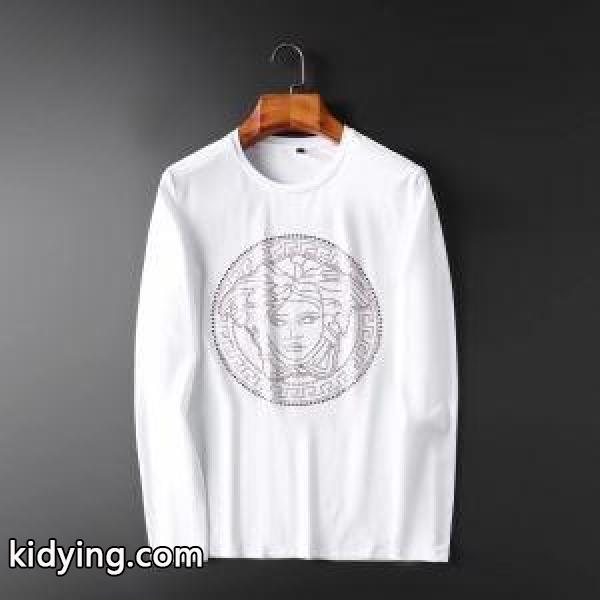 季節感溢れる秋らしいコーデ 2019秋冬の必需品 ヴェルサーチ VERSACE 長袖Tシャツ 2色可選_ヴェルサーチ VERSACE_ブランド コピー 激安(日本最大級)-1