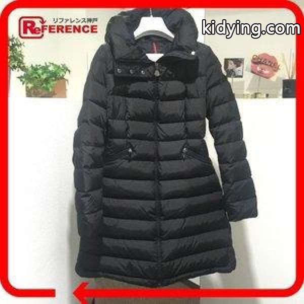 MONCLER モンクレール 54155 フード付 ロング丈 フラメッテ ダウンジャケット ブラック レディース 通販 ショッピング-0
