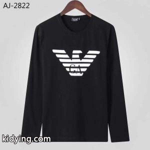 秋冬にぴったりトレンドな着こなし 2019秋冬におすすめ着こなし アルマーニ ARMANI 長袖Tシャツ 2色可選_アルマーニ ARMANI_ブランド コピー 激安(日本最大級)-0