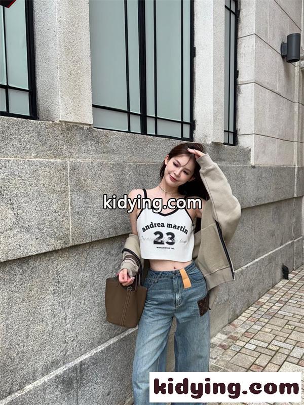 デニムパンツ レディース ルイヴィトン コピー ハイウエスト ワイドレッグ 美脚効果 カジュアル LOUIS VUITTON-3