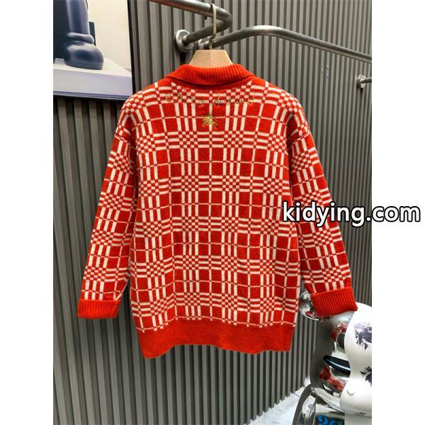 存在感抜群 秋冬華やか レッド チェック BURBERRY バーバリー コピー ニット カーディガン-1
