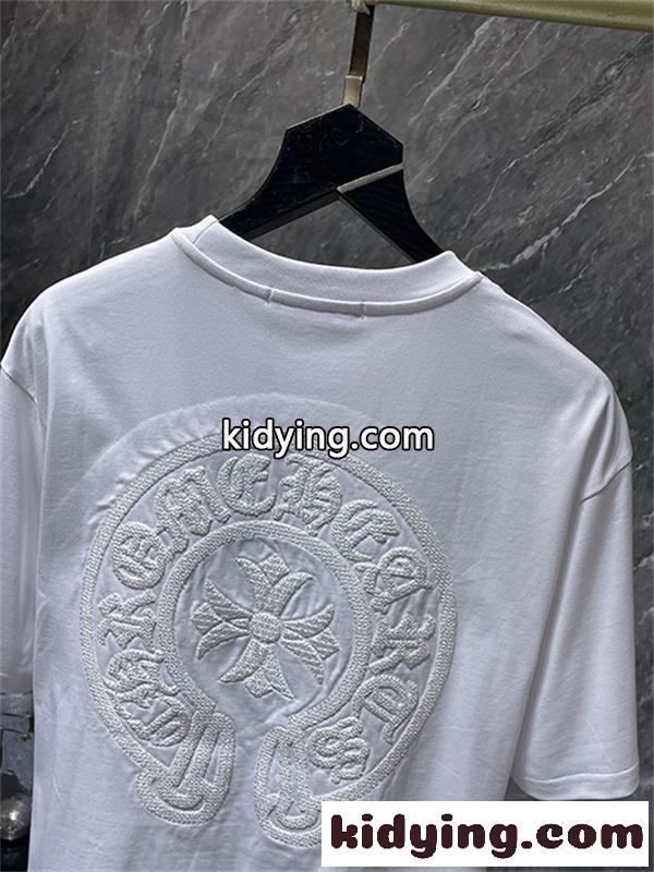 バックプリントTシャツ Chrome Hearts クロムハーツ コピー トーンオンクロス柄 半袖 丸首 ストリートカジュアル-11