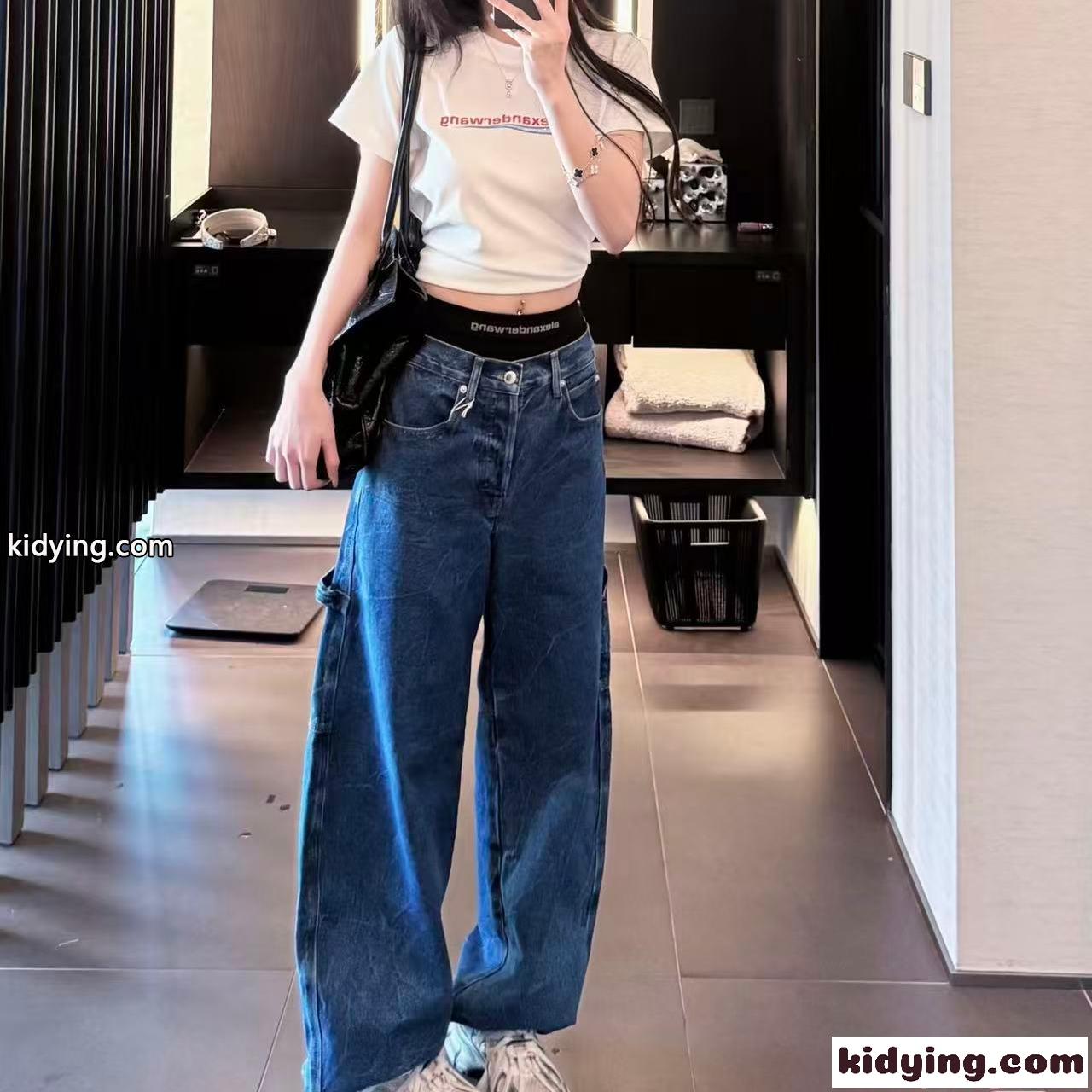 デニムパンツ レディース ルーズフィット アレキサンダー コピー ワンストリート系 トレンド Alexander Wang-0