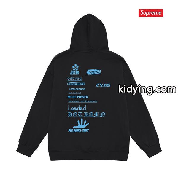 2025秋冬 厚地 ブラック 話題作 バックプリント SUPREME シュプリーム 偽物 パーカー-1